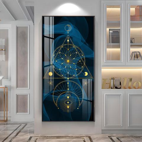 Vertical Acrylic Wall Art with Modern Minimalist Geometric Design - Decor Mantra 