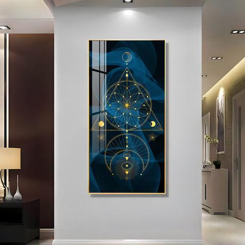 Vertical Acrylic Wall Art with Modern Minimalist Geometric Design - Decor Mantra 