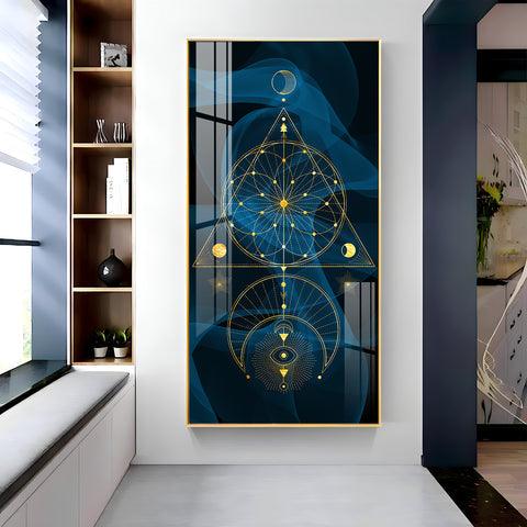 Vertical Acrylic Wall Art with Modern Minimalist Geometric Design - Decor Mantra 