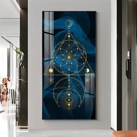 Vertical Acrylic Wall Art with Modern Minimalist Geometric Design - Decor Mantra 