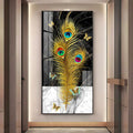 Elegant Krishna Mor Pankh Acrylic Vertical Wall Art - Decor Mantra 