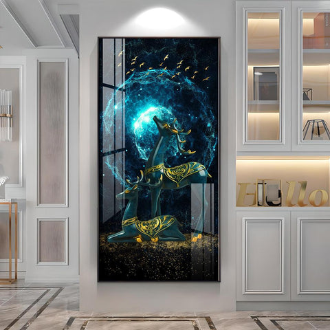 Vertical Elk To Make Money and Deer Art in Premium Acrylic - Decor Mantra 