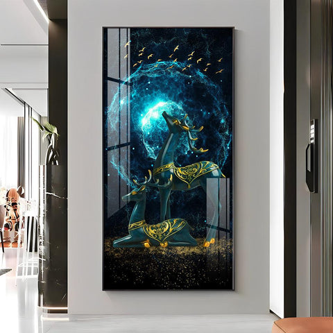 Vertical Elk To Make Money and Deer Art in Premium Acrylic - Decor Mantra 