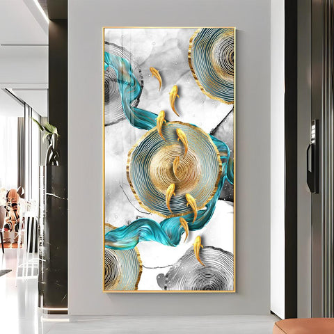 Goldfish Sanctuary Vertical Wall Art in Premium Acrylic - Decor Mantra 