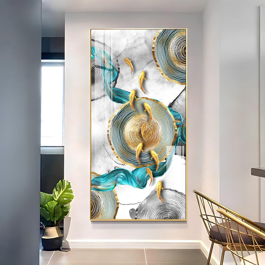 Goldfish Sanctuary Vertical Wall Art in Premium Acrylic - Decor Mantra 