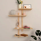 Contemporary Designer Wall Shelf with Light Oak Finish - Decor Mantra 