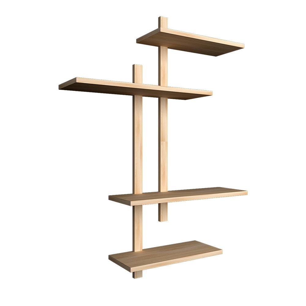 Contemporary Designer Wall Shelf with Light Oak Finish - Decor Mantra 