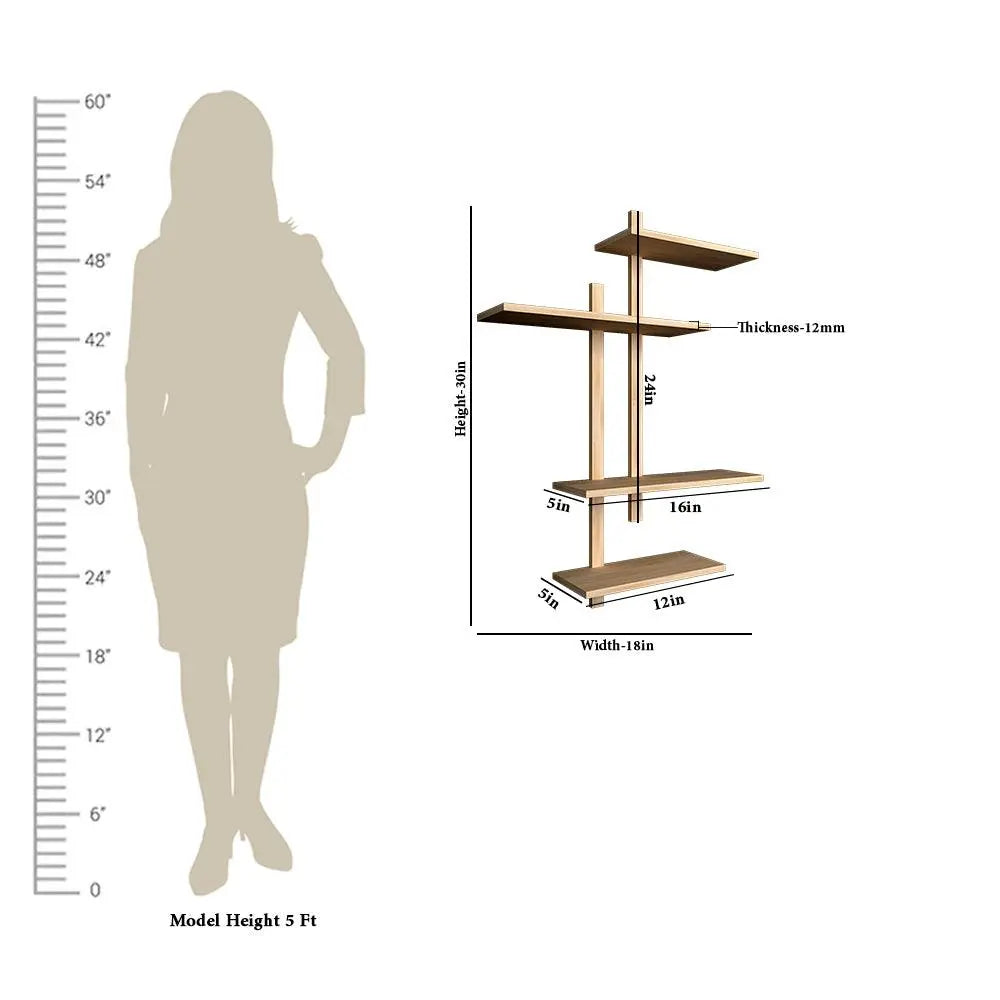 Contemporary Designer Wall Shelf with Light Oak Finish - Decor Mantra 