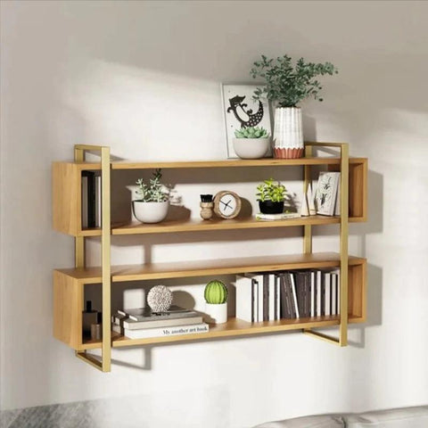 Premium Decorative Joint Designer Bookshelf In Oak Finish - Decor Mantra 