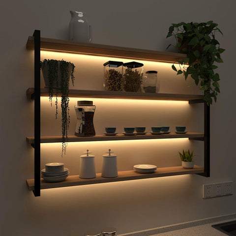 Backlit Wall Shelf Book Shelf In Contemporary Design - Decor Mantra 