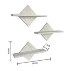 Geometric Trangle Shaped Wooden Wall Shelf Set of Three - Decor Mantra 