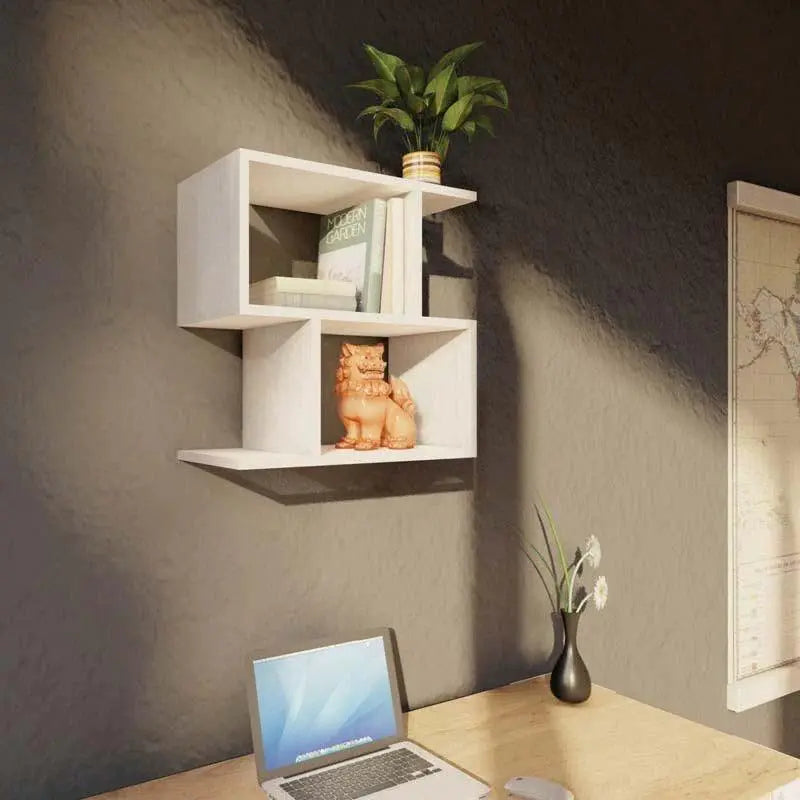 Decorative Shaped Designer Wooden Wall Mounted Shelf - Decor Mantra 