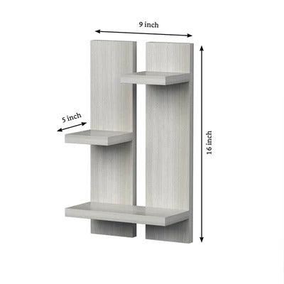 Minimalist Rectangular Shaped Wooden Wall Shelves with White Finish - Decor Mantra 