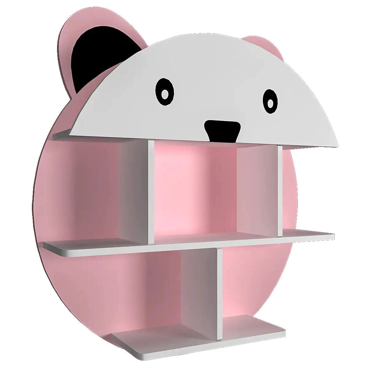 Cute Little Panda Shape Wooden Wall Storage Shelf for Kids - Decor Mantra 