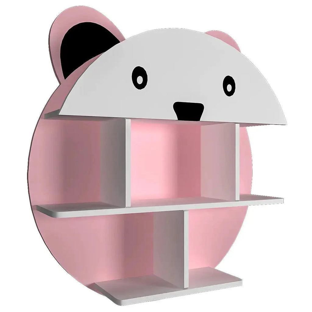 Cute Little Panda Shape Wooden Wall Storage Shelf for Kids - Decor Mantra 