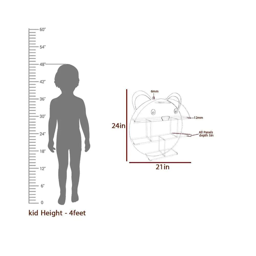 Cute Little Panda Shape Wooden Wall Storage Shelf for Kids - Decor Mantra 