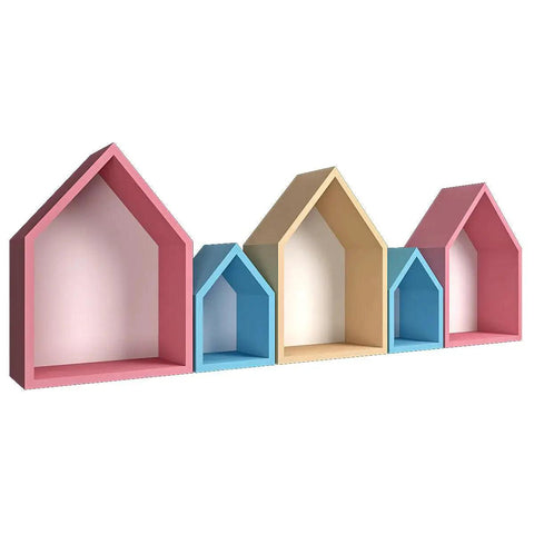 Hut Shape Wooden Wall Storage Shelves for Kids - Decor Mantra 
