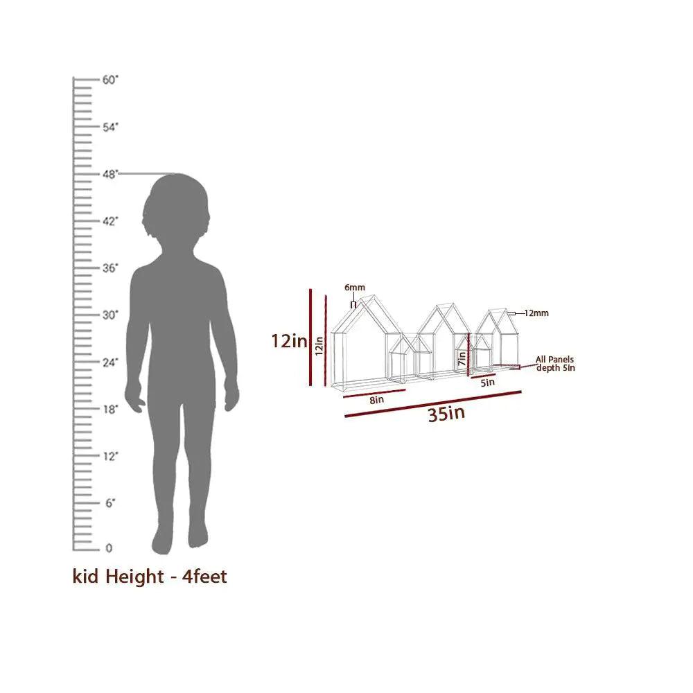 Hut Shape Wooden Wall Storage Shelves for Kids - Decor Mantra 