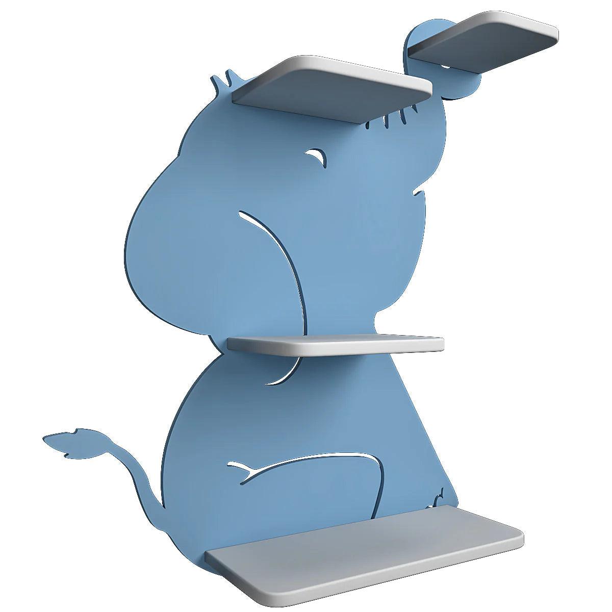 Cute Little Elephant Shape Wooden Wall Shelf for Kids - Decor Mantra 