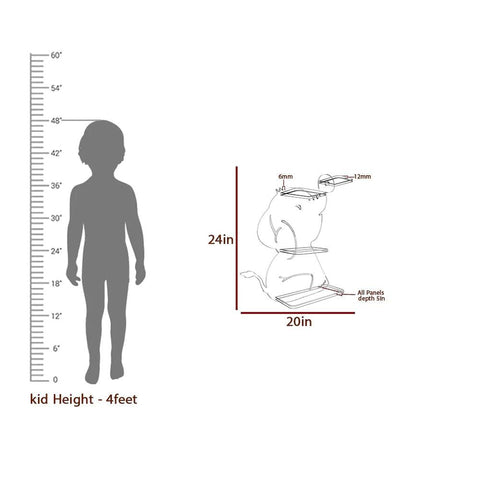 Cute Little Elephant Shape Wooden Wall Shelf for Kids - Decor Mantra 