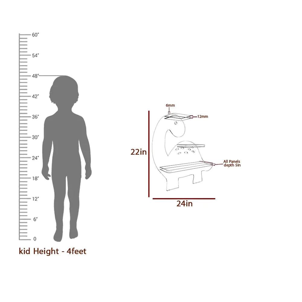 Dinosaur Shaped Wooden Wall Storage Shelf for Kids - Decor Mantra 