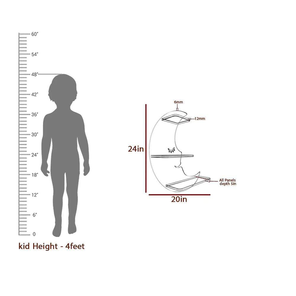 Modern Sparkle Moon Wooden Wall Shelf for Kids - Decor Mantra 