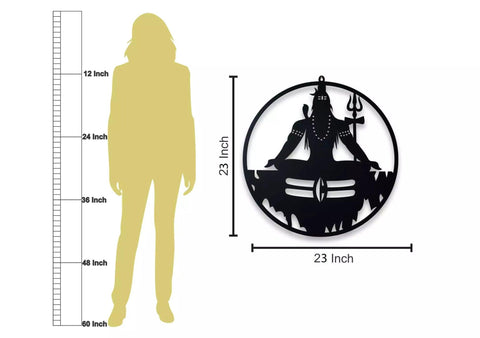 Adiyogi Lord Shiva Premium Backlit Design Wooden Wall Hanging with LED Night Light Walnut Finish - Decor Mantra 