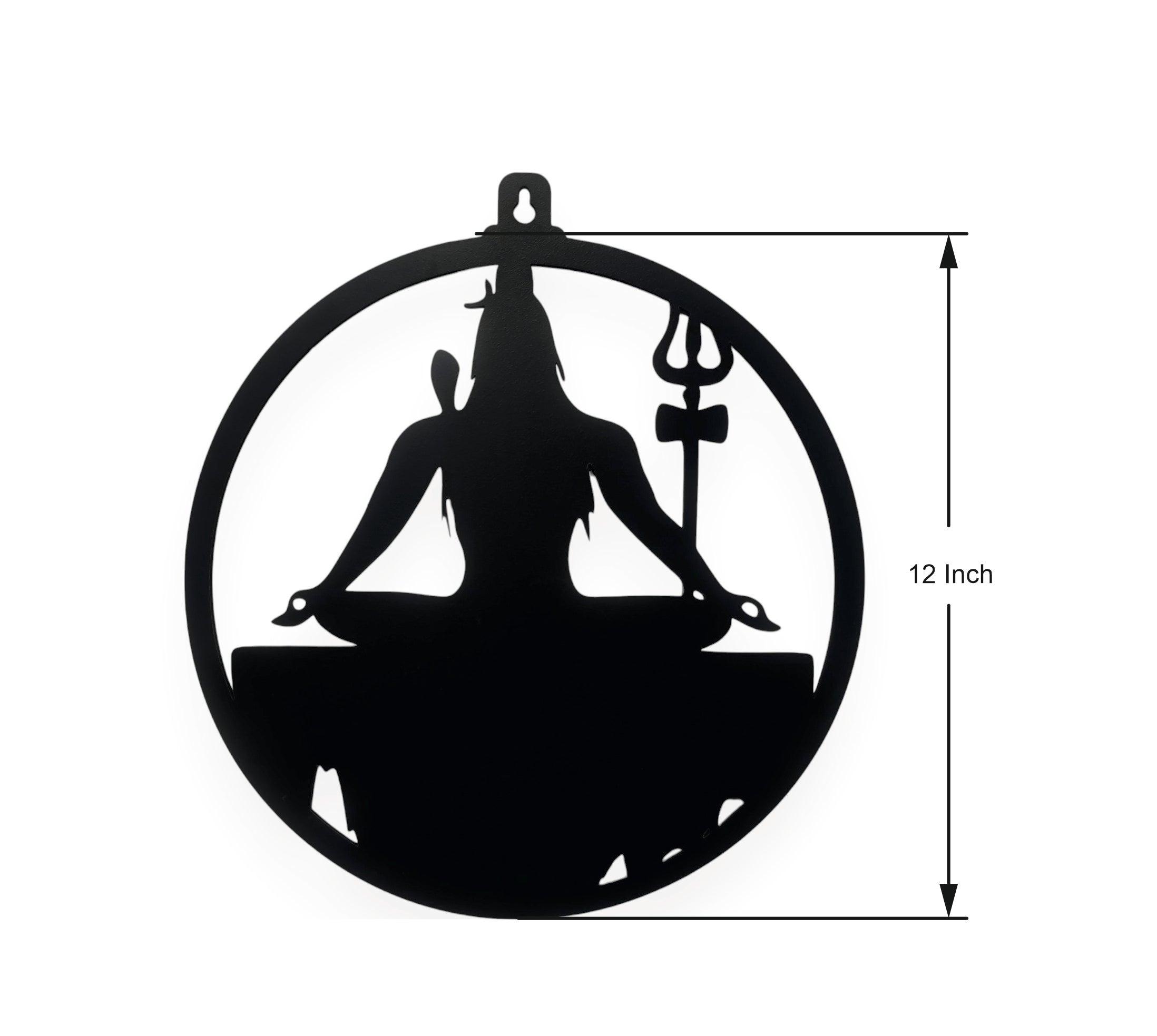 Adiyogi Lord Shiva Premium Backlit Design Wooden Wall Hanging with LED Night Light Walnut Finish - Decor Mantra 