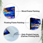 Wall Canvas Painting of Boat Sunset Over Ocean DECORMANTRA