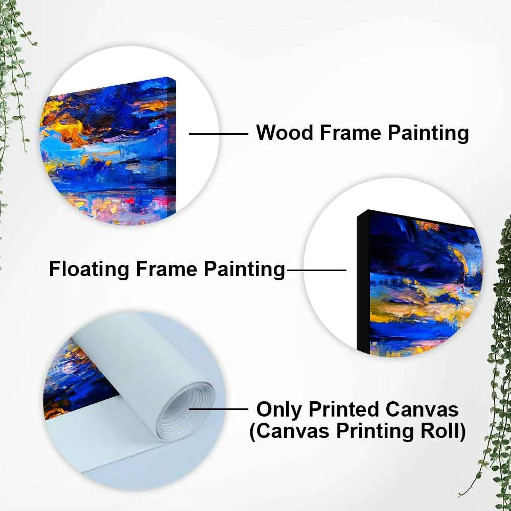 Wall Canvas Painting of Boat Sunset Over Ocean DECORMANTRA