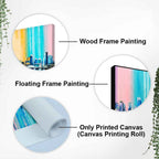 Wall Painting of A Fantasy Coastal city with a Rainbow Background DECORMANTRA
