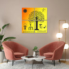 Warli Art Village Wall Hanging Painting, 4 Pieces DECORMANTRA