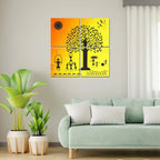 Warli Art Village Wall Hanging Painting, 4 Pieces DECORMANTRA