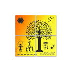 Warli Art Village Wall Hanging Painting, 4 Pieces DECORMANTRA