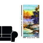 Water Color Landscape of Beautiful Scenery Trees Canvas Wall Painting DECORMANTRA