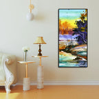 Water Color Landscape of Beautiful Scenery Trees Canvas Wall Painting DECORMANTRA