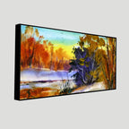 Water Color Landscape of Beautiful Trees Canvas Wall Painting DECORMANTRA