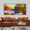 Water Color Landscape of Beautiful Trees Canvas Wall Painting DECORMANTRA