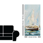 Watercolor Painting of Sailing Boats Premium Canvas Wall Painting DECORMANTRA