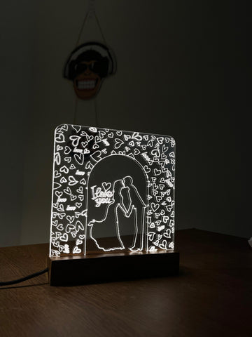 Love Couple Acrylic Night Lamp For Home/Bedroom/Gift