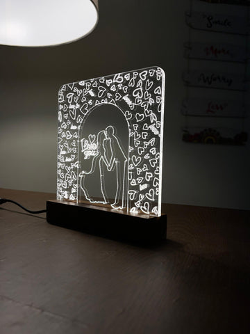 Love Couple Acrylic Night Lamp For Home/Bedroom/Gift