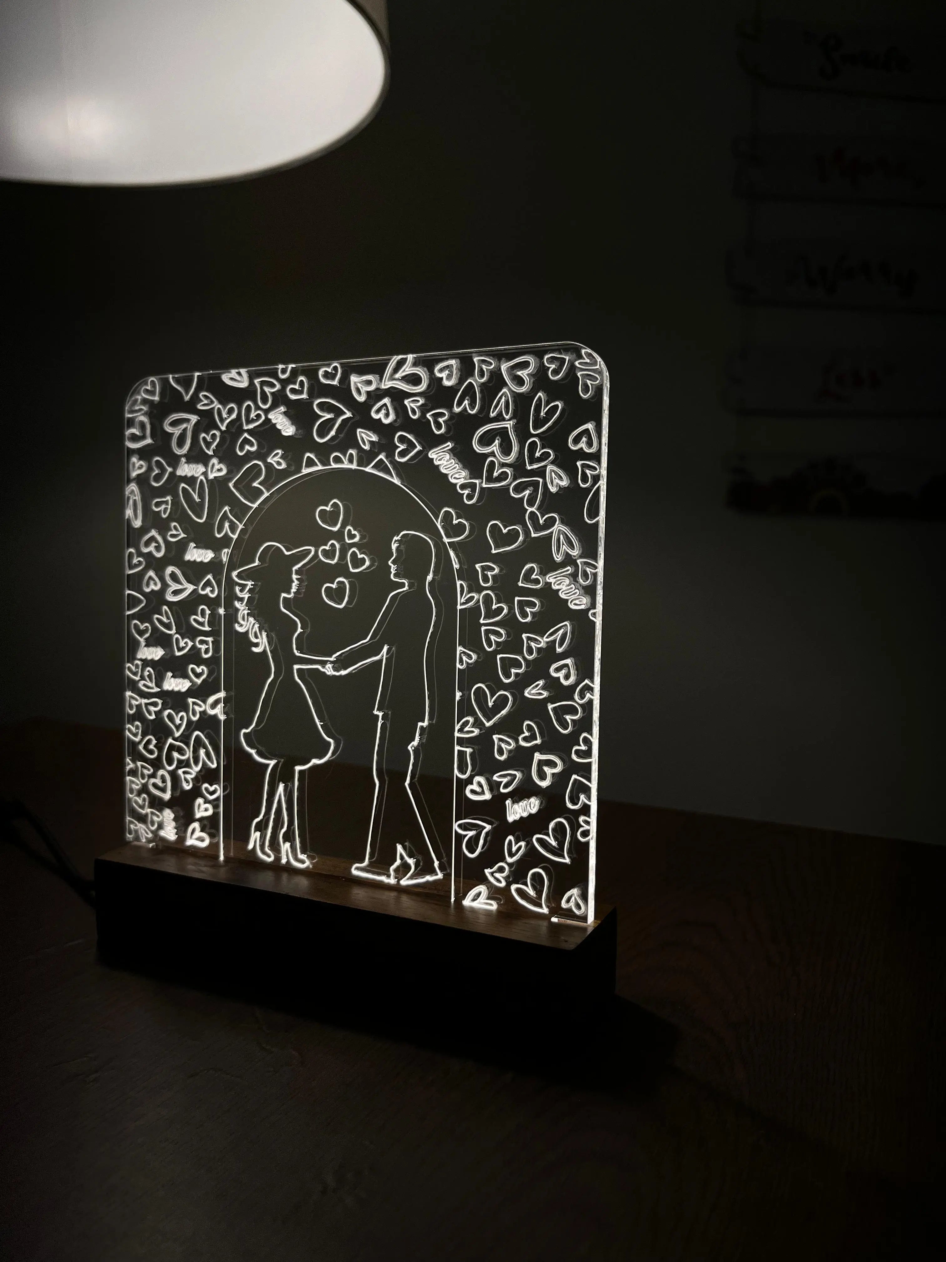 Couple Acrylic Night Lamp For Home/Bedroom/Gift (Copy) - Harshita Craft