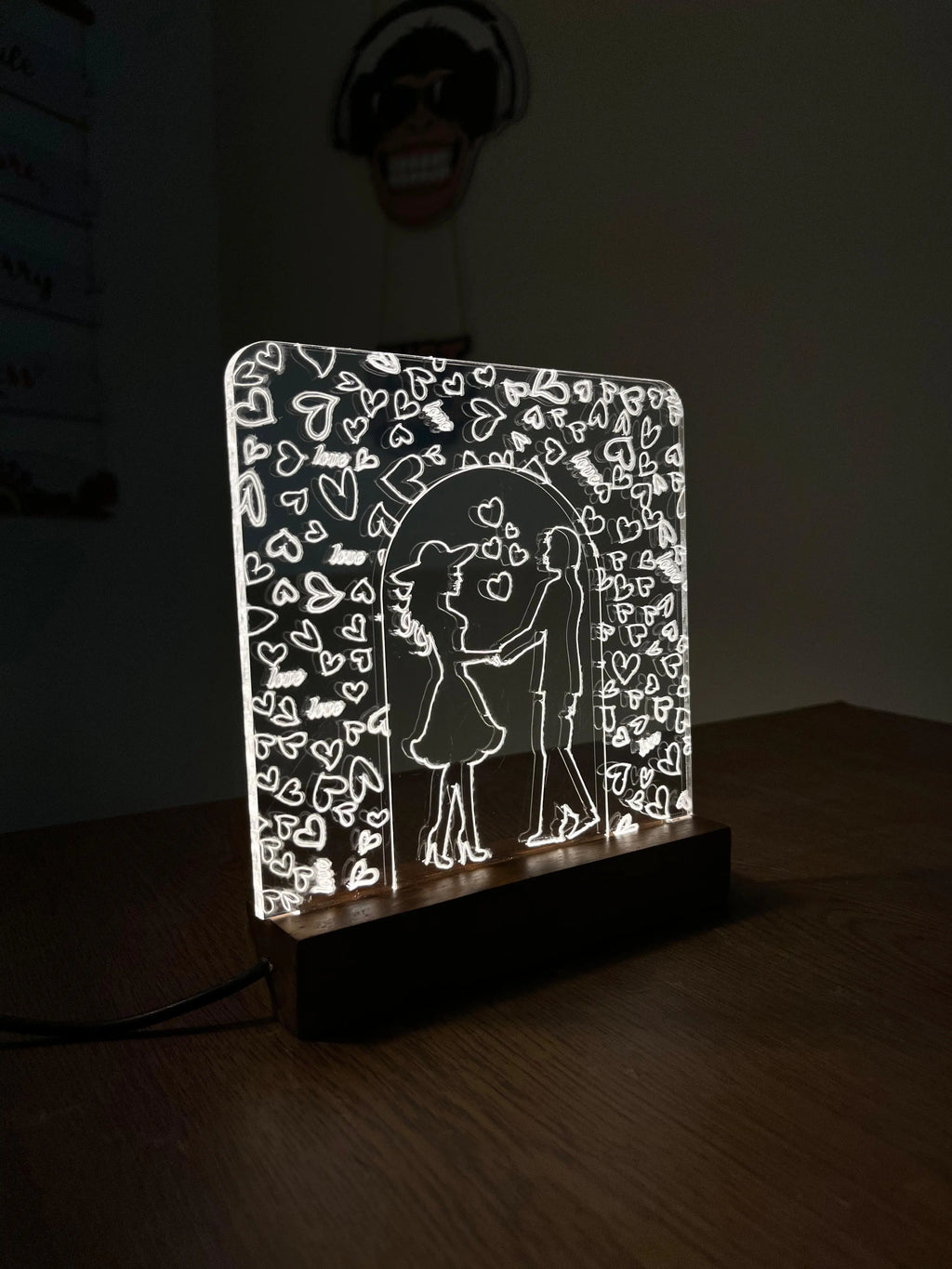 Couple Acrylic Night Lamp For Home/Bedroom/Gift (Copy) - Harshita Craft