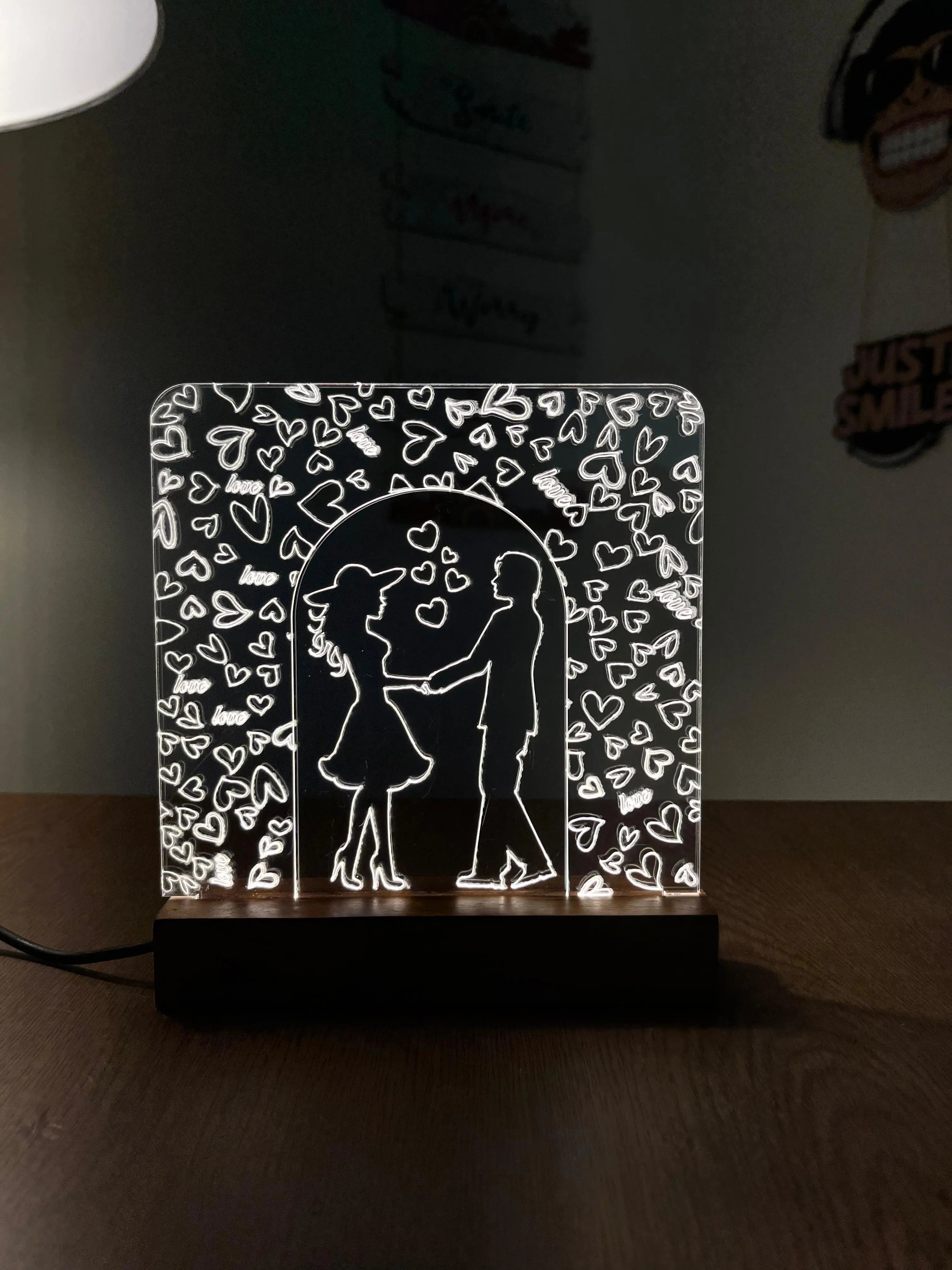 Couple Acrylic Night Lamp For Home/Bedroom/Gift (Copy) - Harshita Craft