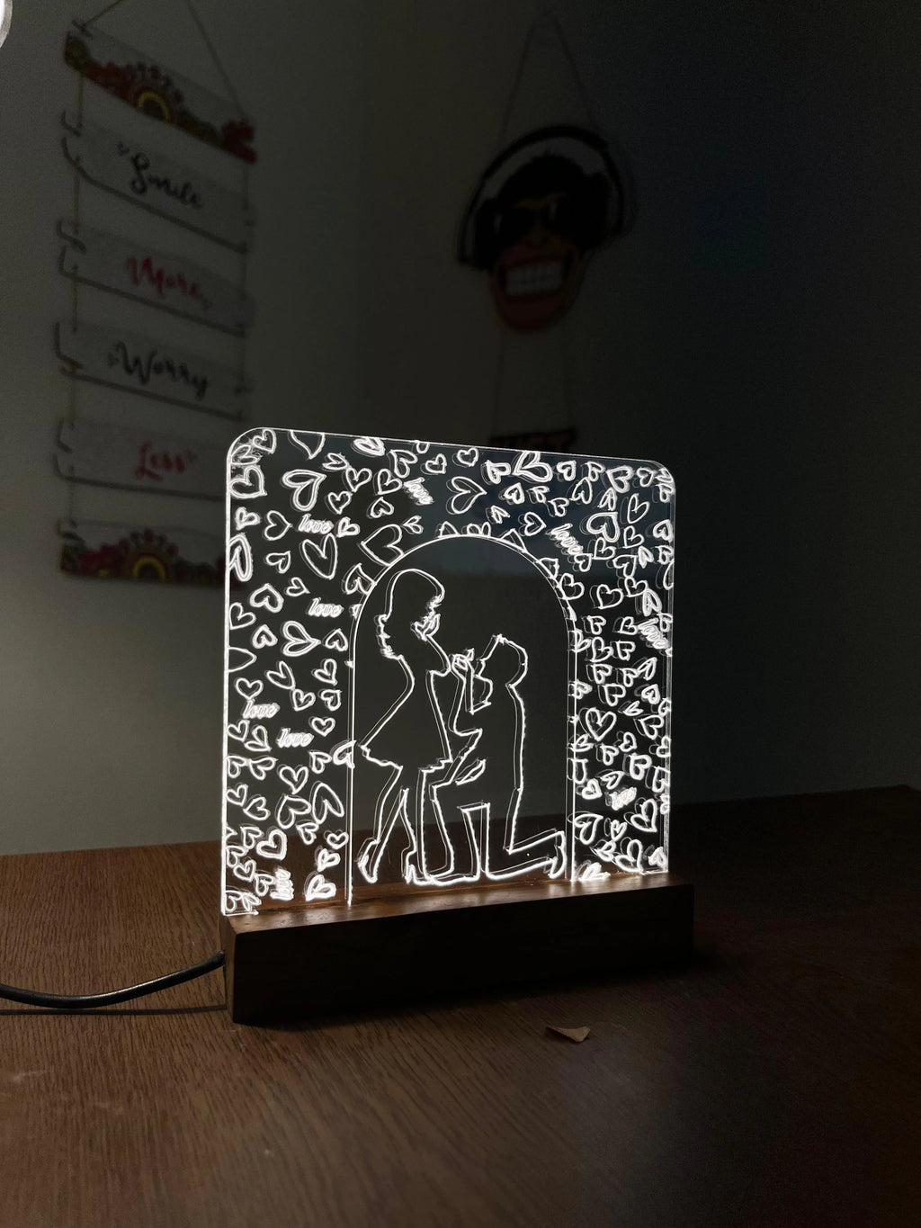 Couple Love Acrylic Night Lamp For Home/Bedroom/Gift - Harshita Craft