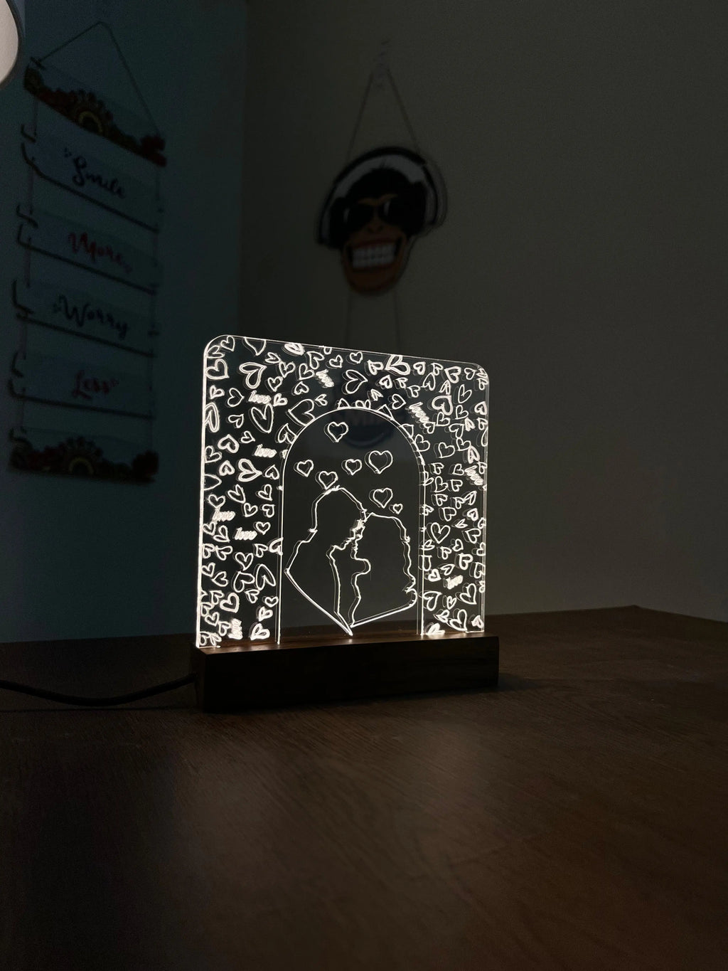 Couple acrylic 3D lamp Acrylic Night Lamp For Home/Bedroom/Gift - Harshita Craft