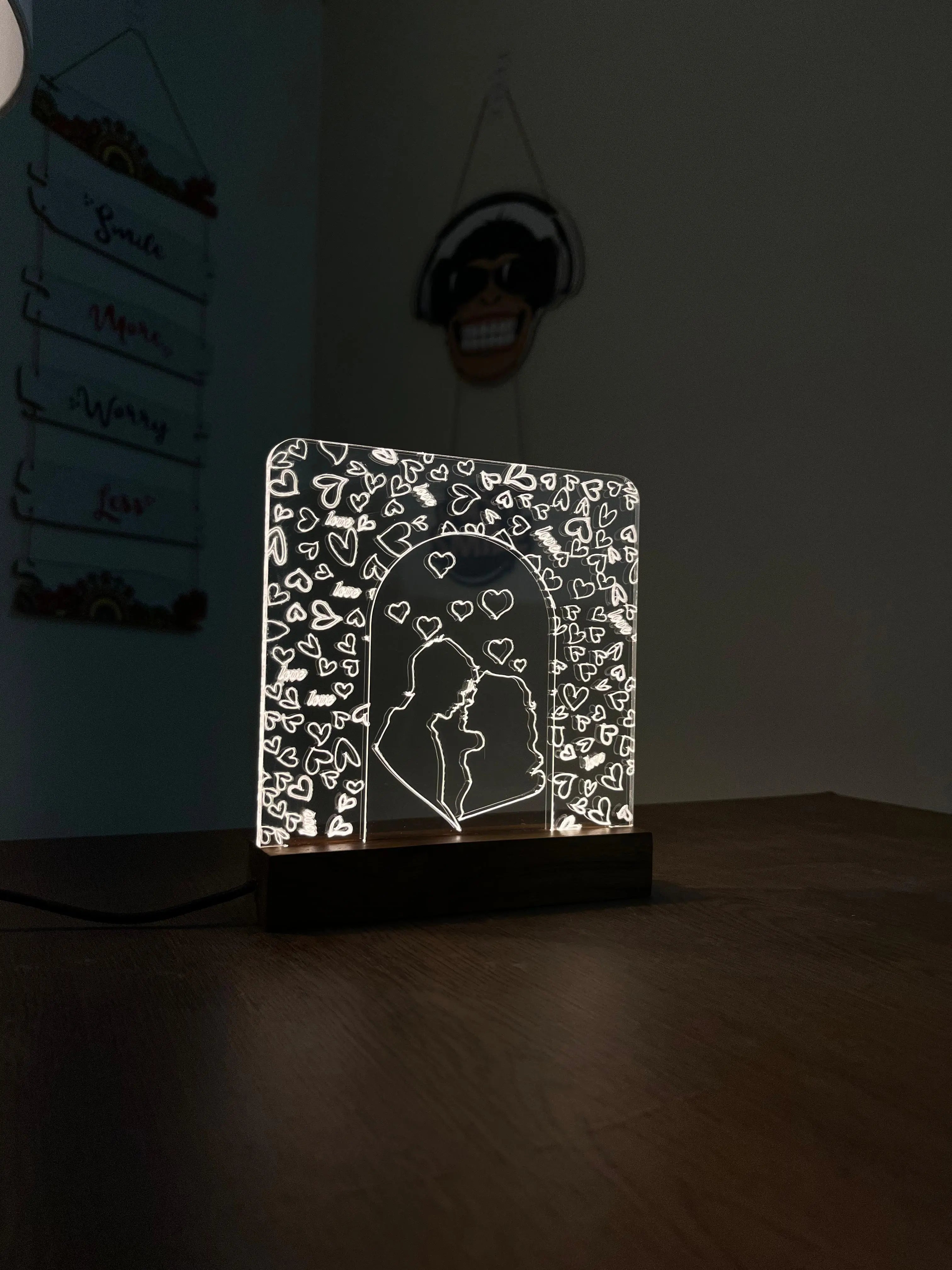 Couple acrylic 3D lamp Acrylic Night Lamp For Home/Bedroom/Gift - Harshita Craft
