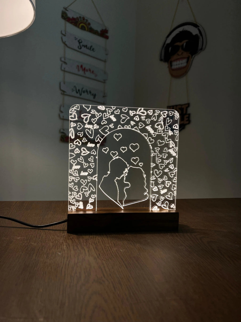 Couple acrylic 3D lamp Acrylic Night Lamp For Home/Bedroom/Gift - Harshita Craft