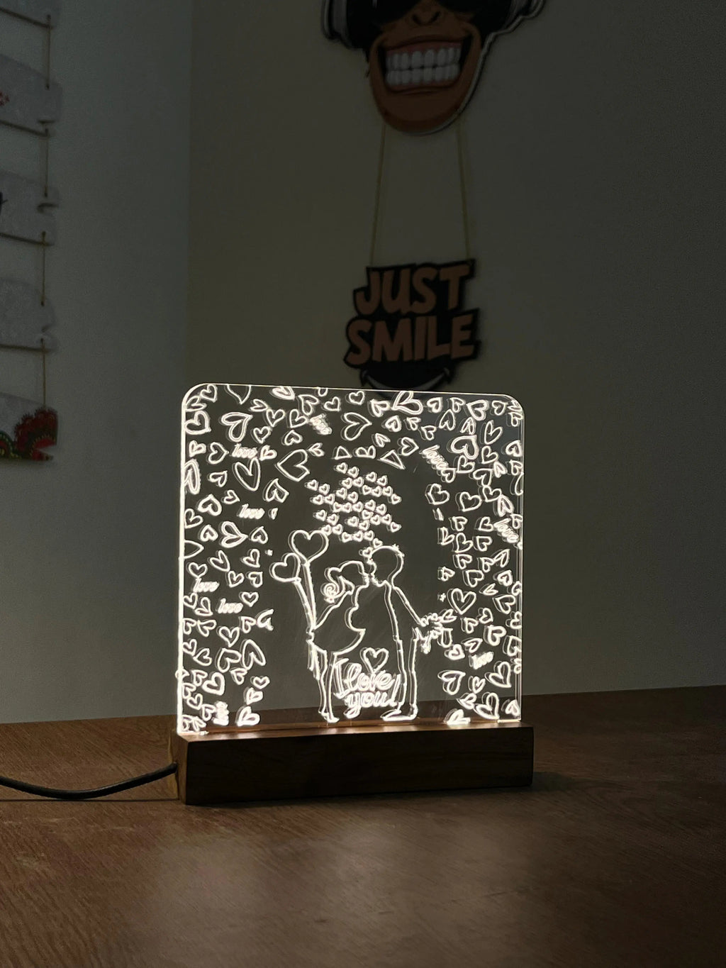 Love Couple acrylic 3D lamp Acrylic Night Lamp For Home/Bedroom/Gift - Harshita Craft