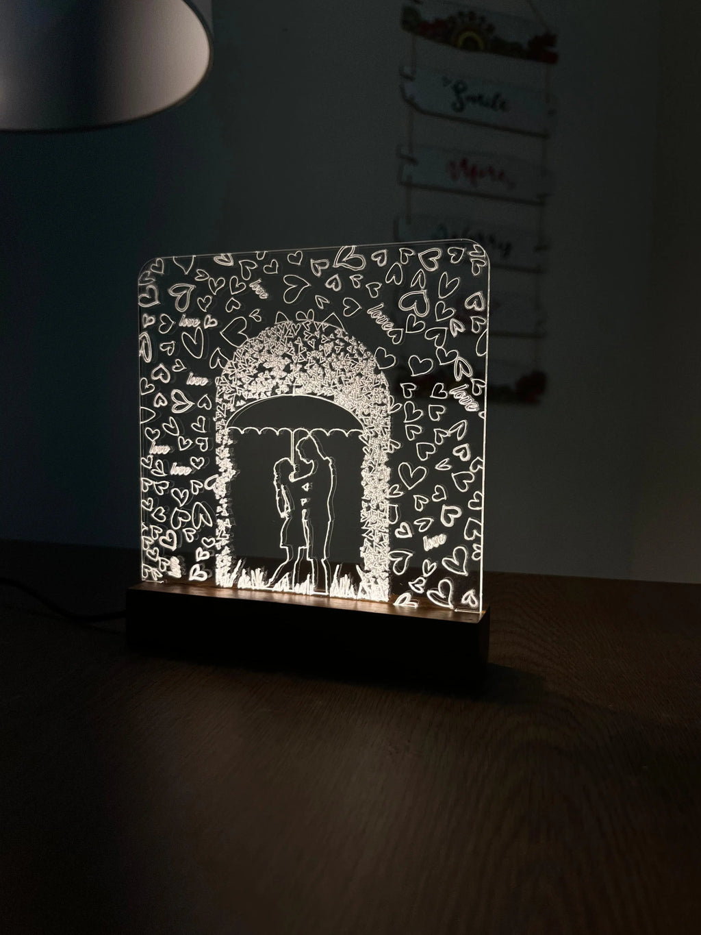 Love Couple acrylic 3D lamp Acrylic Night Lamp For Home/Bedroom/Gift - Harshita Craft